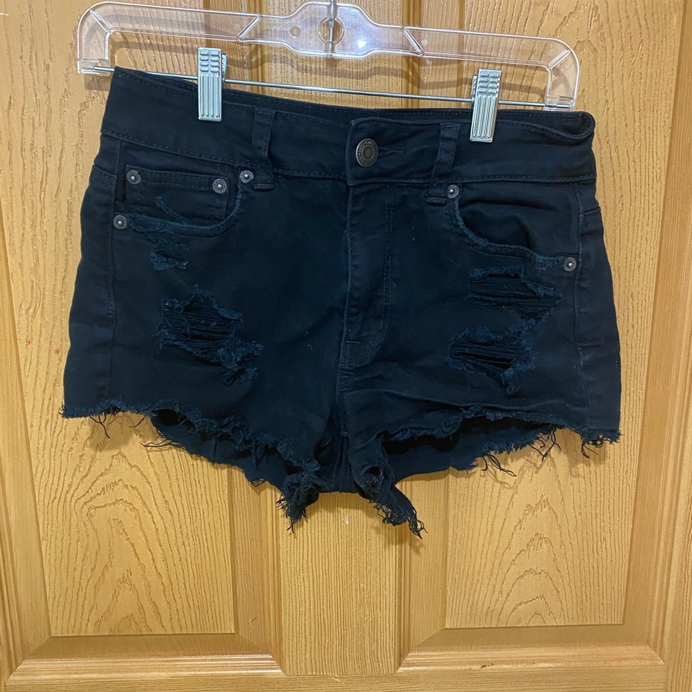 American Eagle Black Distressed Shorts Size 2